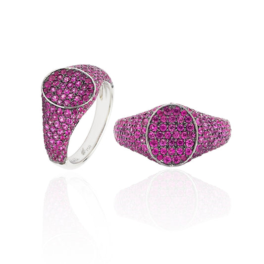 Les Petites Chevalières Pink Sapphire Ring in 18K Gold | Colette Jewelry