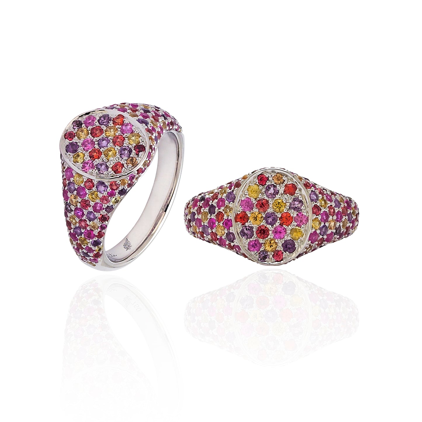 Les Petites Chevalières Multicolor Sapphire Ring in 18K Gold | Colette Jewelry