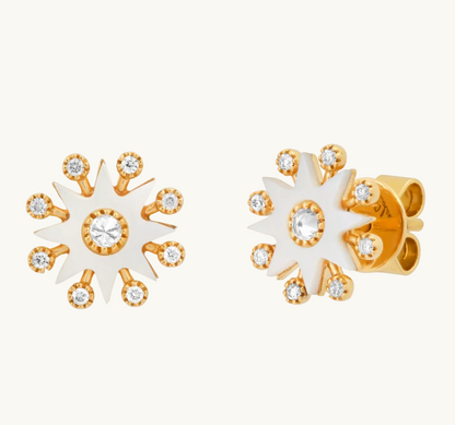 Comète Earrings – 18K Gold Drop Earrings with diamond — Colette Jewelry