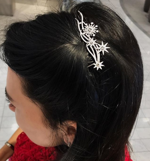 Shooting Stars Side Comb | 18K Gold Diamond Crown | Colette Jewelry