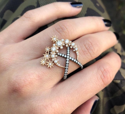 Moon and Star Ring | 18K Gold | Celestial Fine Jewelry | Colette Jewelry