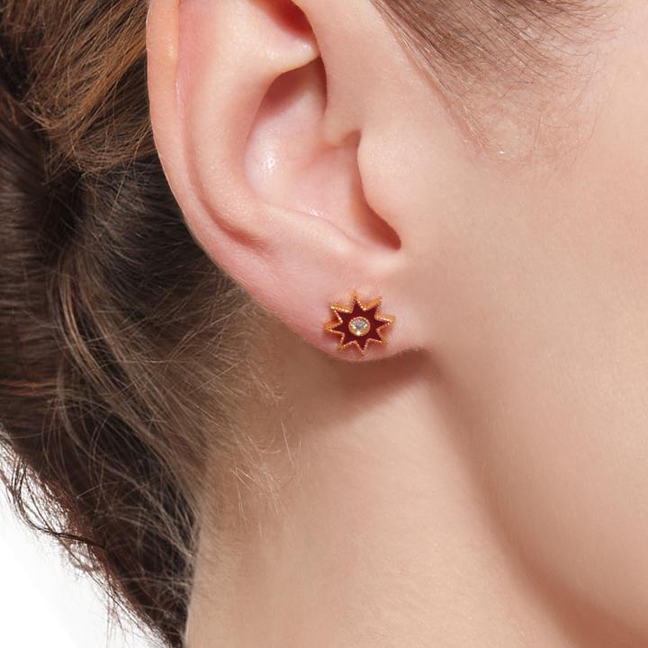 Classic Enamel Studs | 18K Gold Earrings | Colette Jewelry