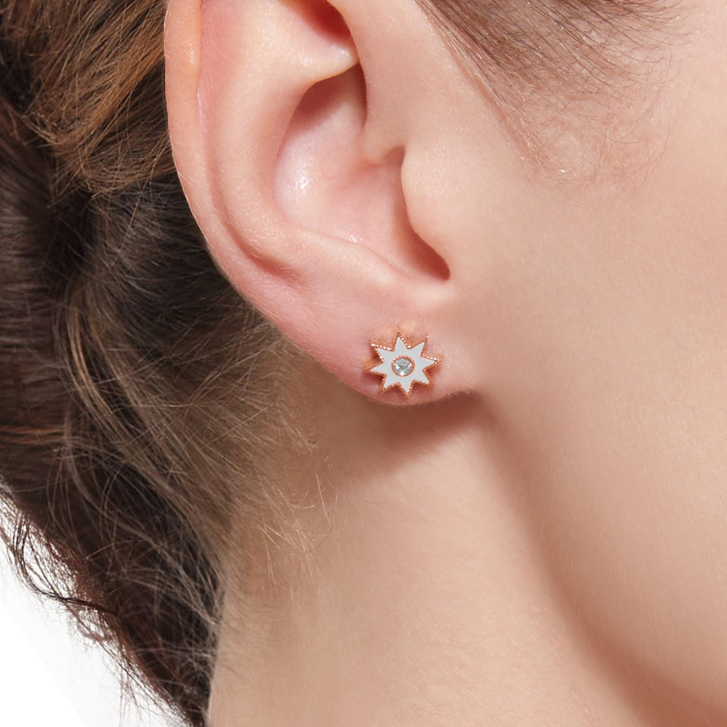 Classic Enamel Studs | 18K Gold Earrings | Colette Jewelry