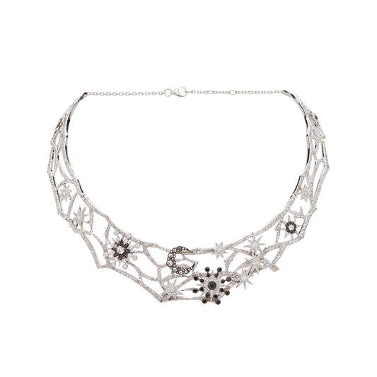 Star and Moon Choker in 18K Gold with Diamonds — Colette Jewelry