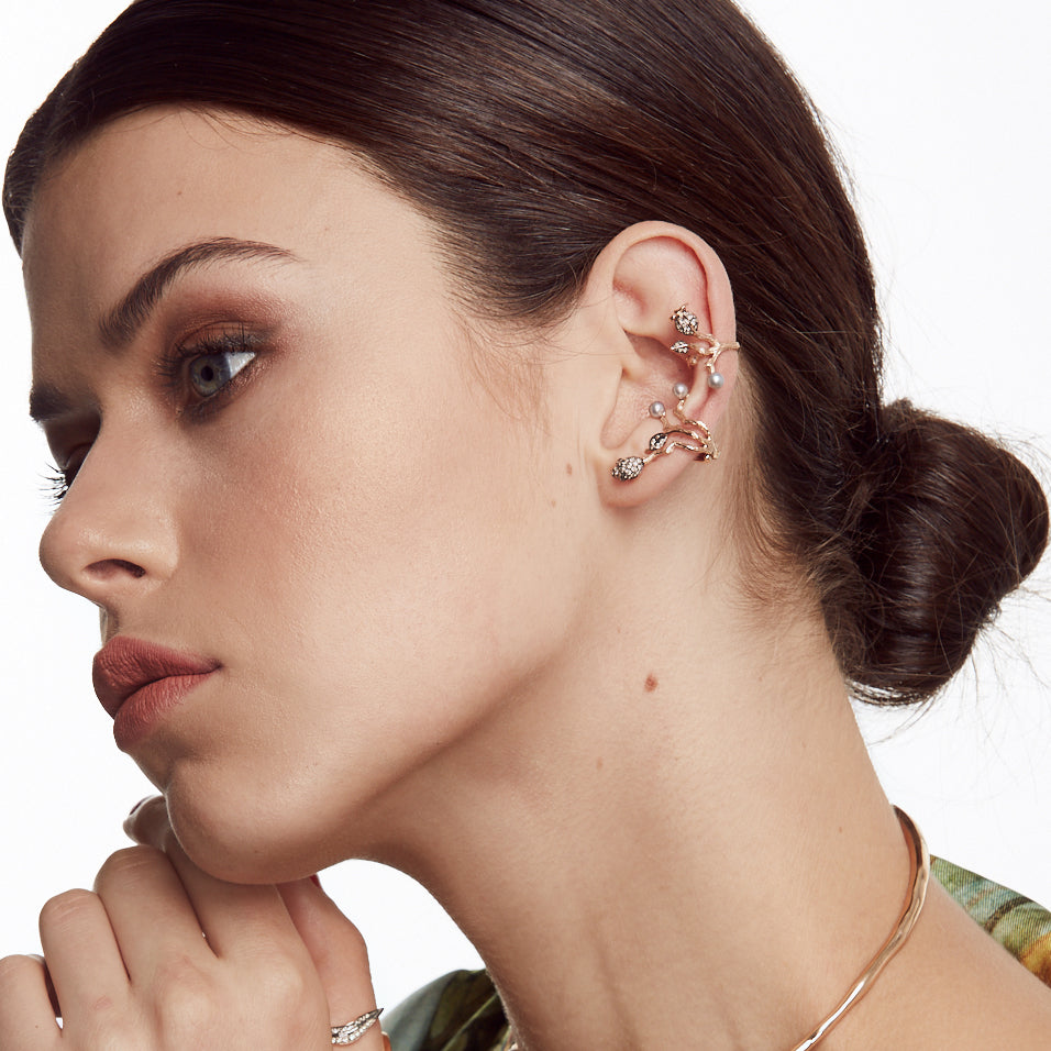 Pink Sillybum Ear Cuff | 18K Gold & Pink Sapphire | Colette Jewelry