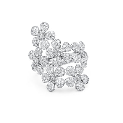 Marguerite Bouquet Thumb Ring in 18K Gold with diamond — Colette Jewelry