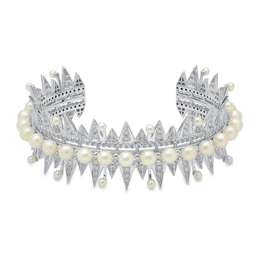 Pearl Spike Cuff Bracelet in 18K Gold | Colette Jewelry