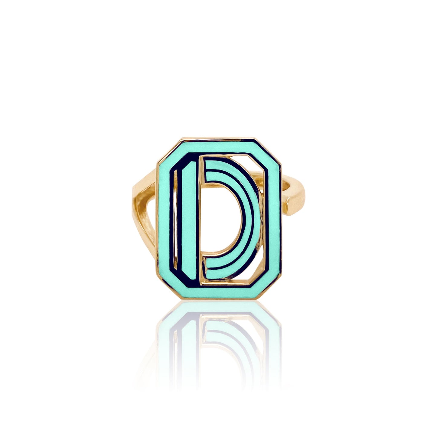 Gatsby Initial Ring in 18K Gold – Fifteen Colors | Colette Jewelry