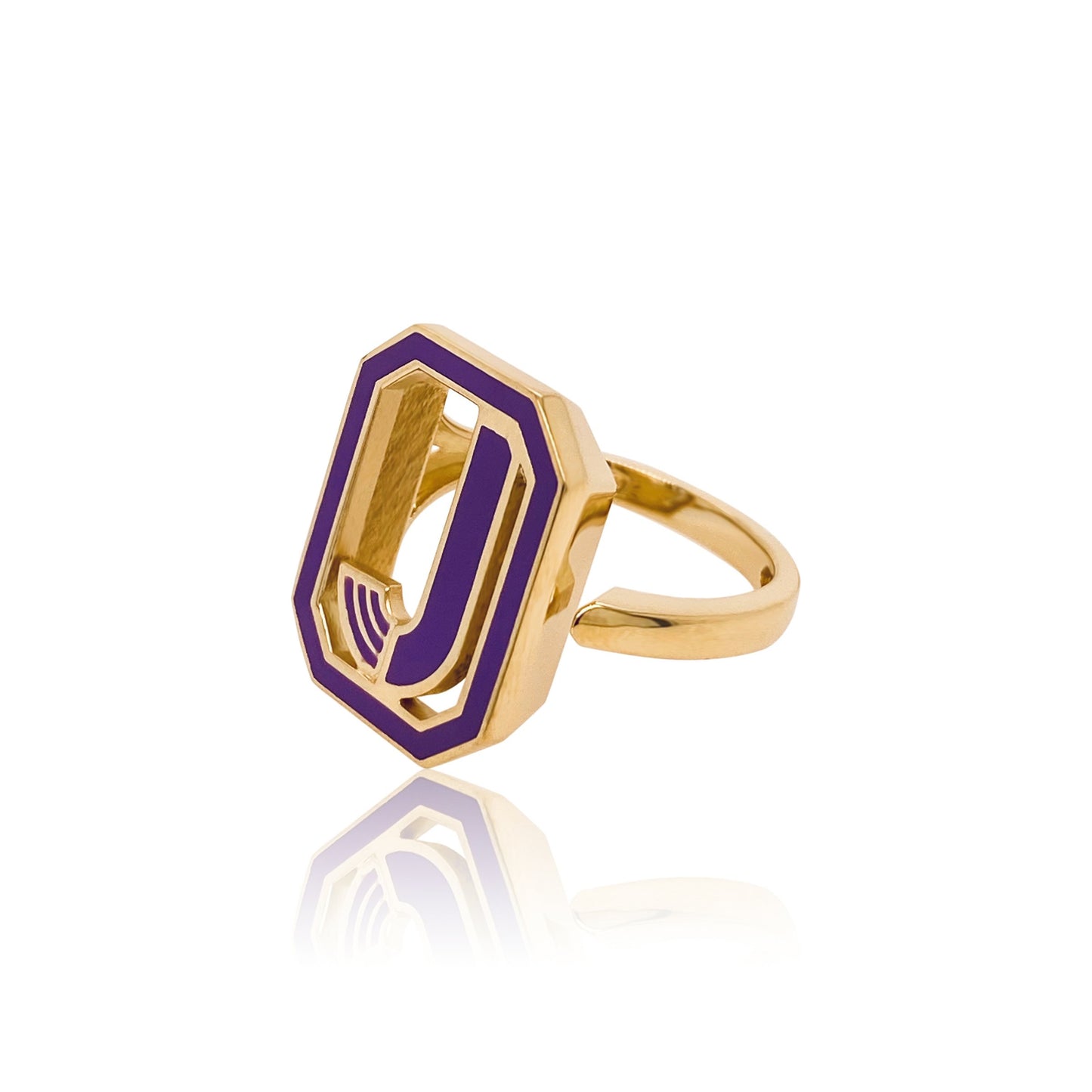 Gatsby Initial Ring in 18K Gold – Fifteen Colors | Colette Jewelry
