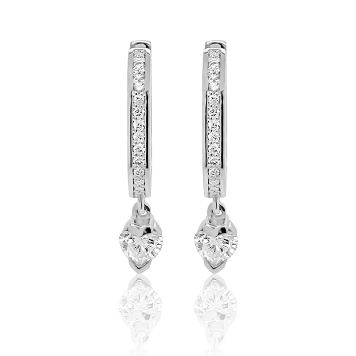 Small Maasai Hoops Pair Heart White Diamond Three Colors 18K Gold | Colette Jewelry