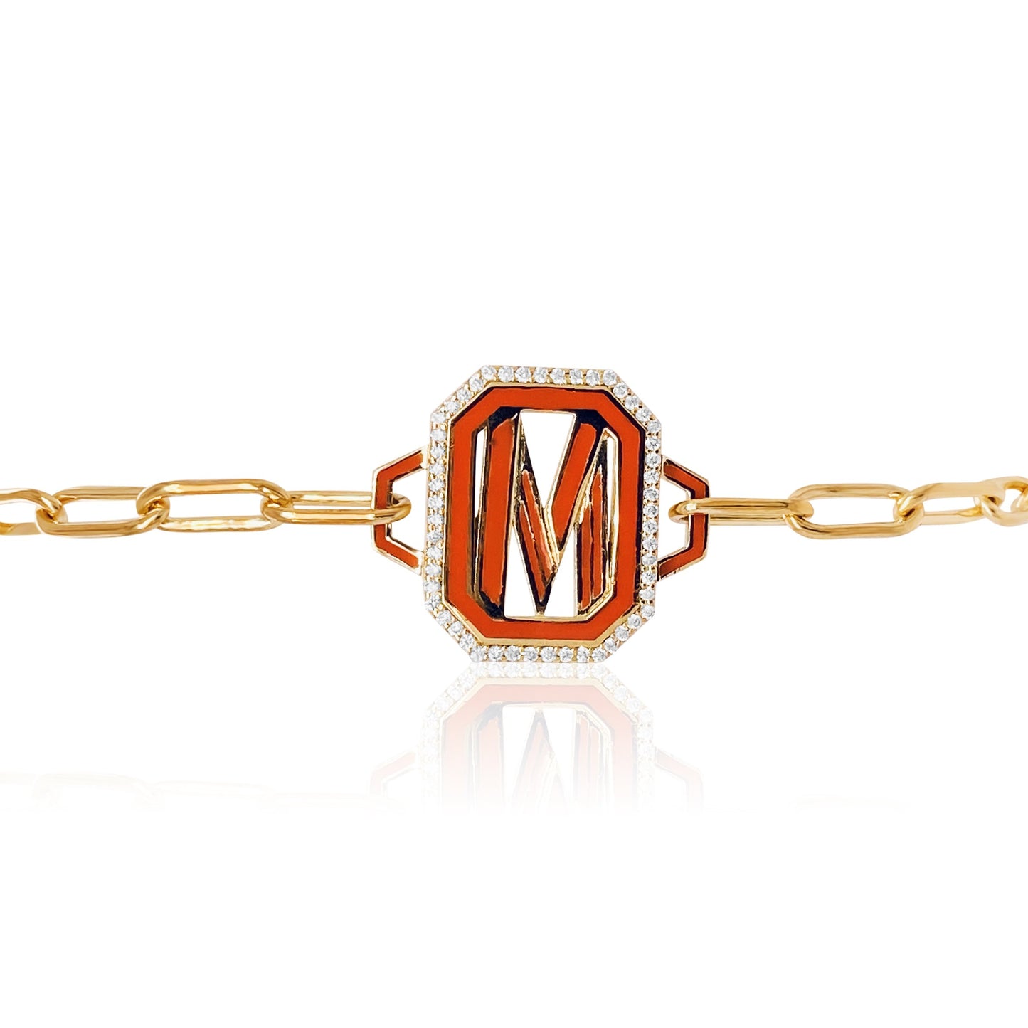 Gatsby Initial Bracelet in 18K Gold – Fifteen Colors | Colette Jewelry
