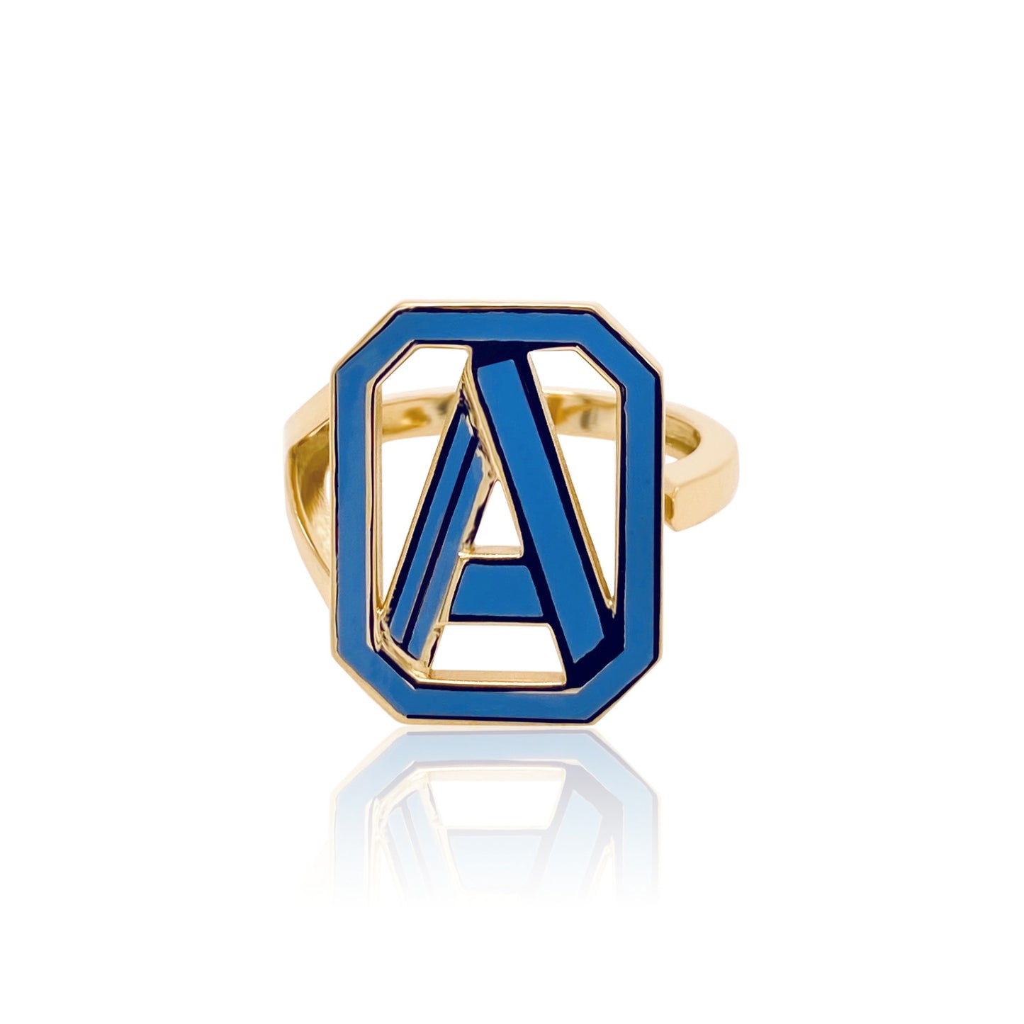 Gatsby Initial Ring in 18K Gold – Fifteen Colors | Colette Jewelry