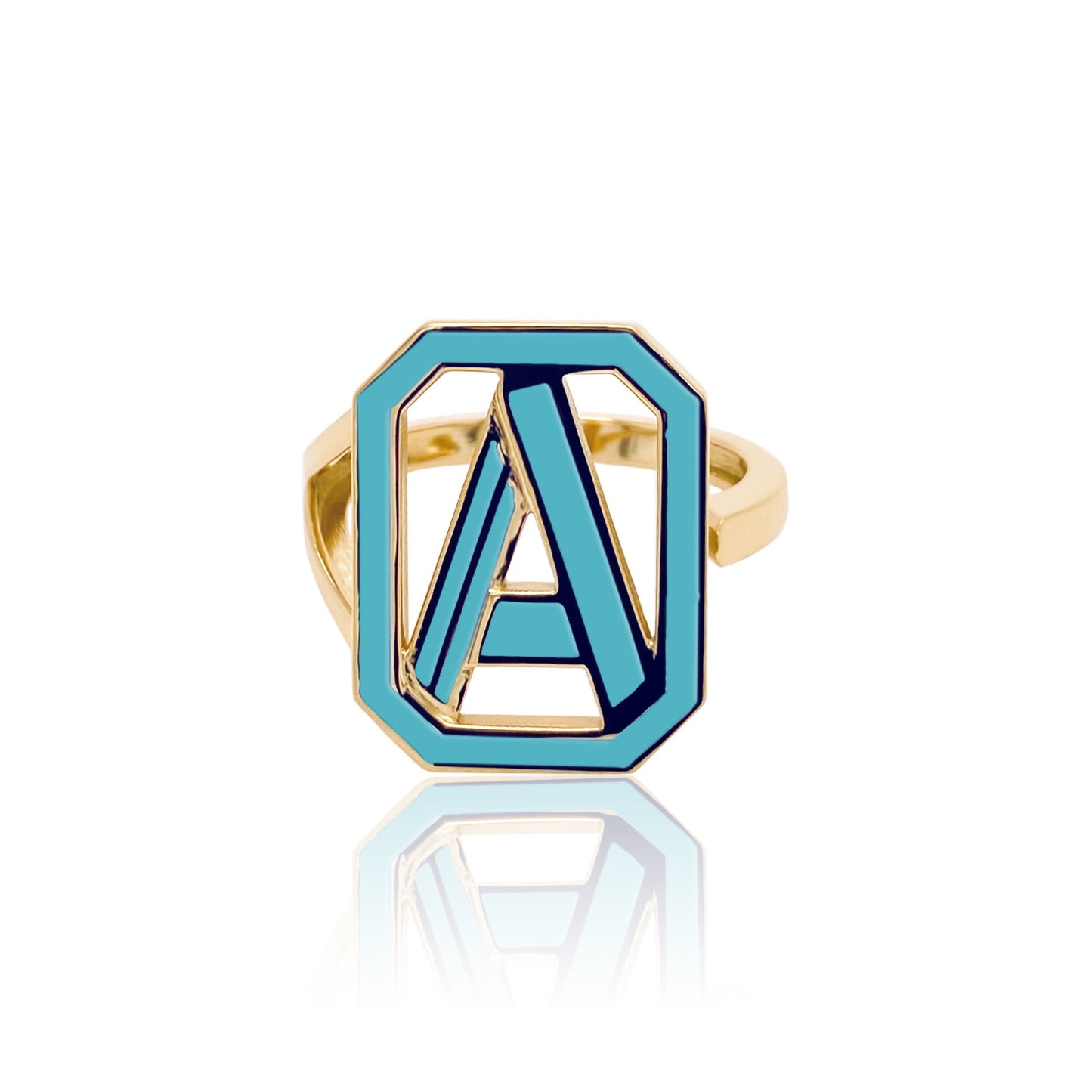 Gatsby Initial Ring in 18K Gold – Fifteen Colors | Colette Jewelry