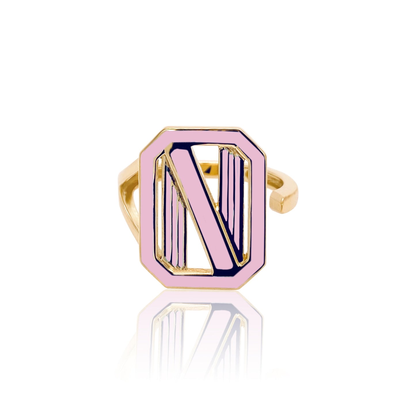 Gatsby Initial Ring in 18K Gold – Fifteen Colors | Colette Jewelry