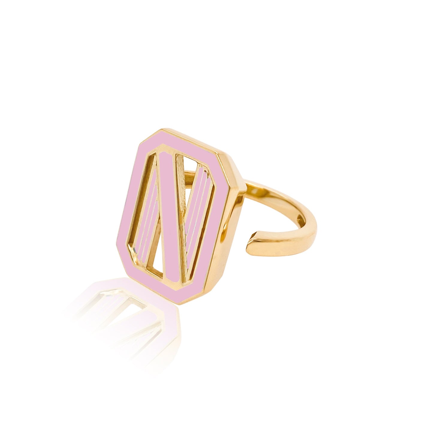 Gatsby Initial Ring in 18K Gold – Fifteen Colors | Colette Jewelry