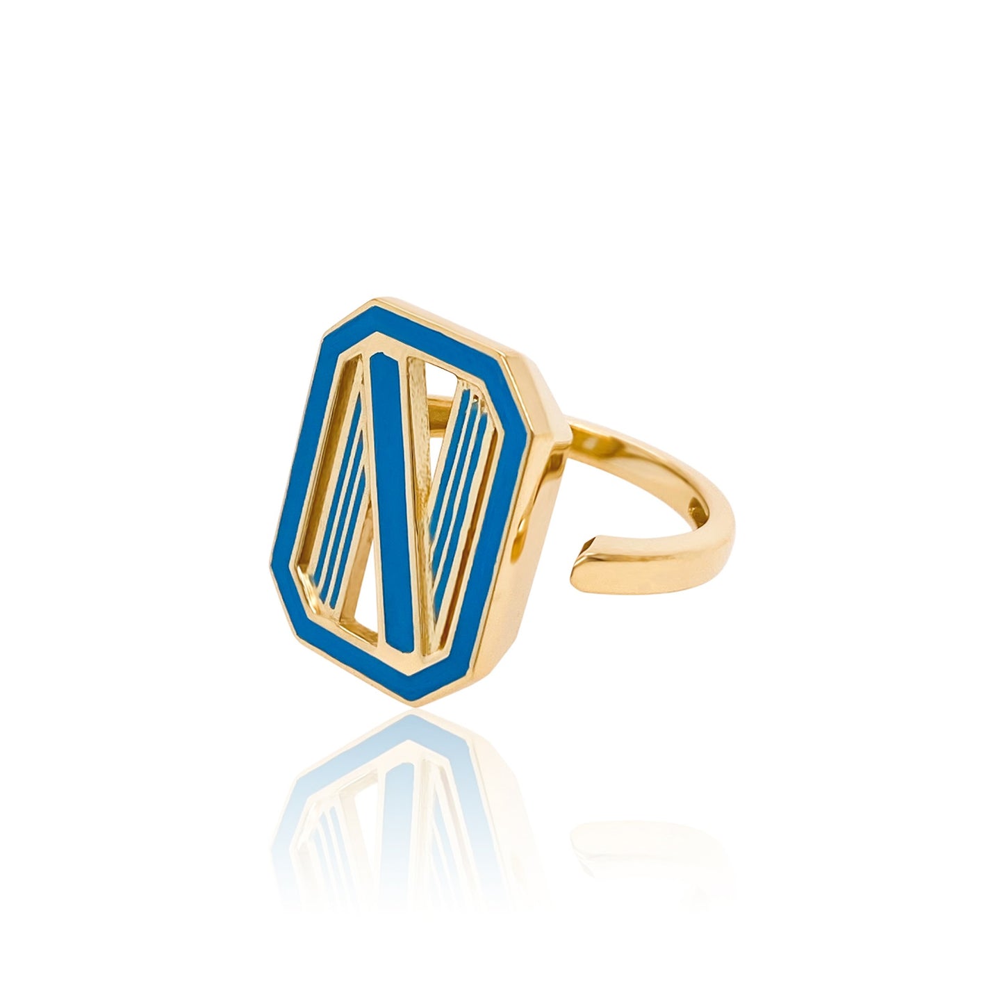 Gatsby Initial Ring in 18K Gold – Fifteen Colors | Colette Jewelry