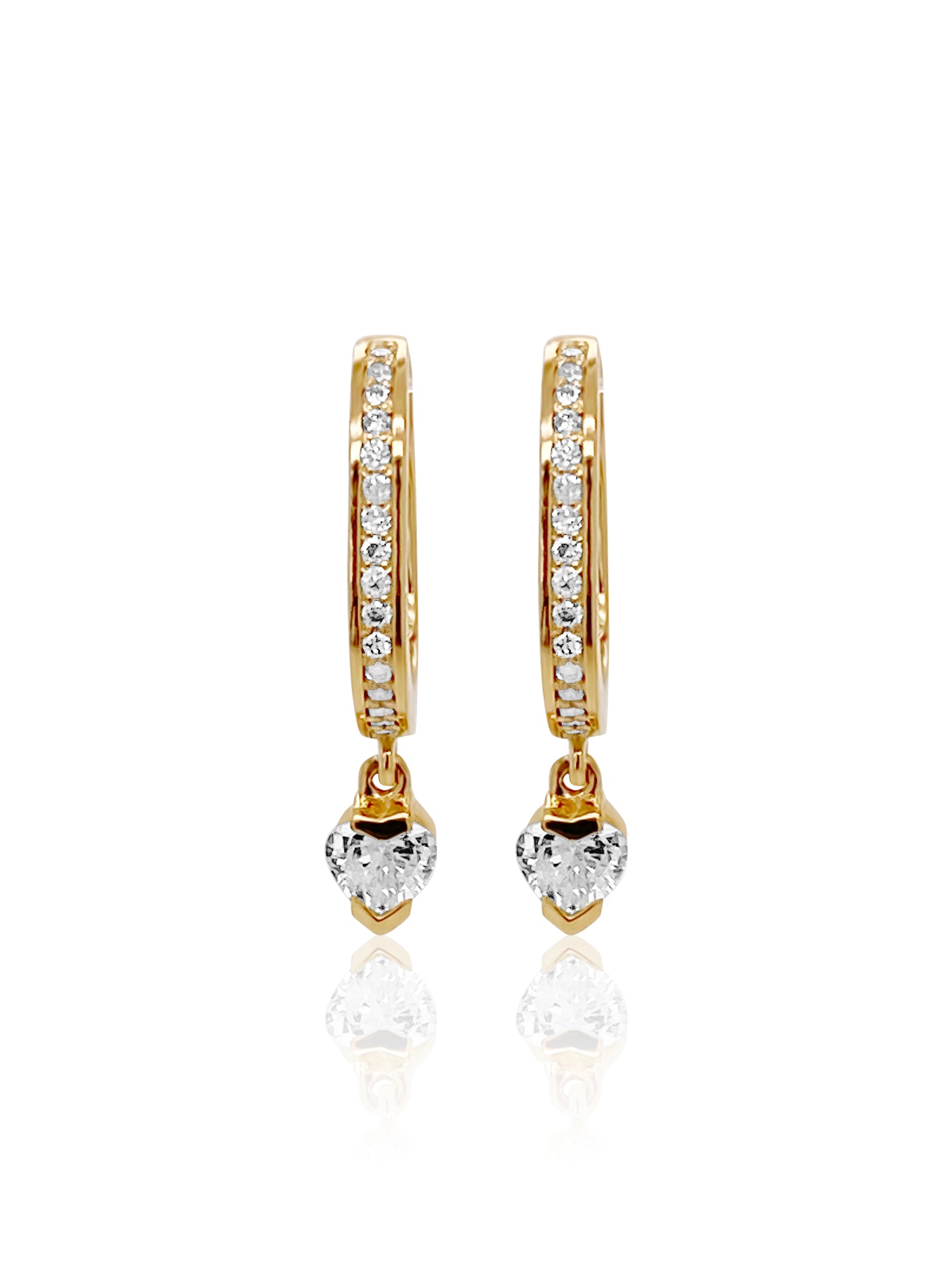 Small Maasai Hoops Pair Heart White Diamond Three Colors 18K Gold | Colette Jewelry