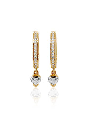 Small Maasai Hoops PAIR Heart White Diamond  - Three Colors