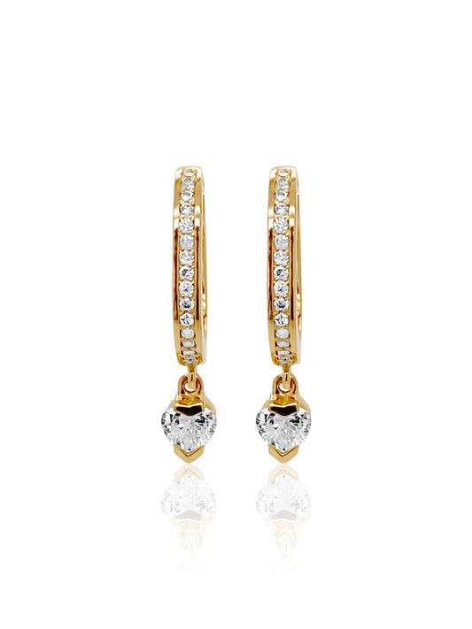 Small Maasai Hoops Pair Heart White Diamond Three Colors 18K Gold | Colette Jewelry