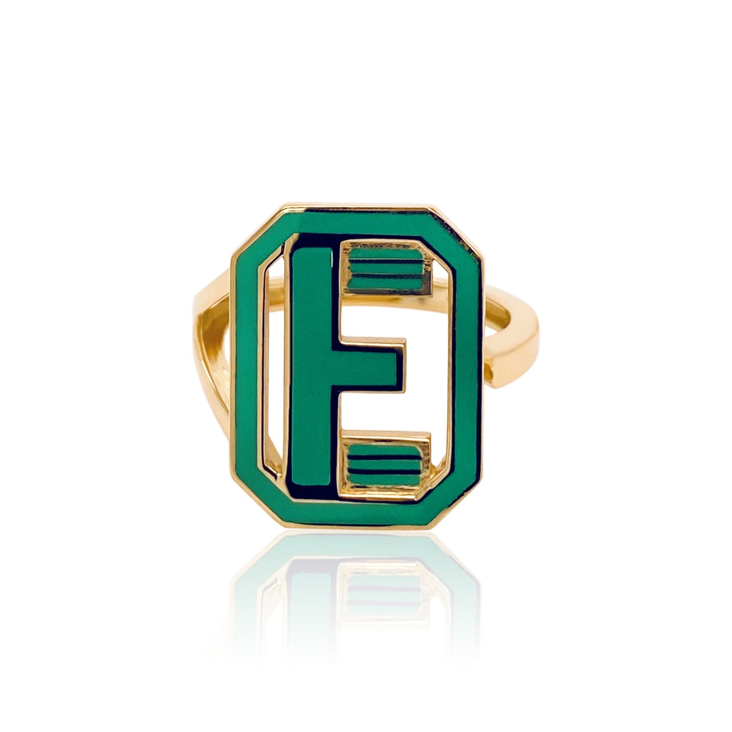 Gatsby Initial Ring in 18K Gold – Fifteen Colors | Colette Jewelry