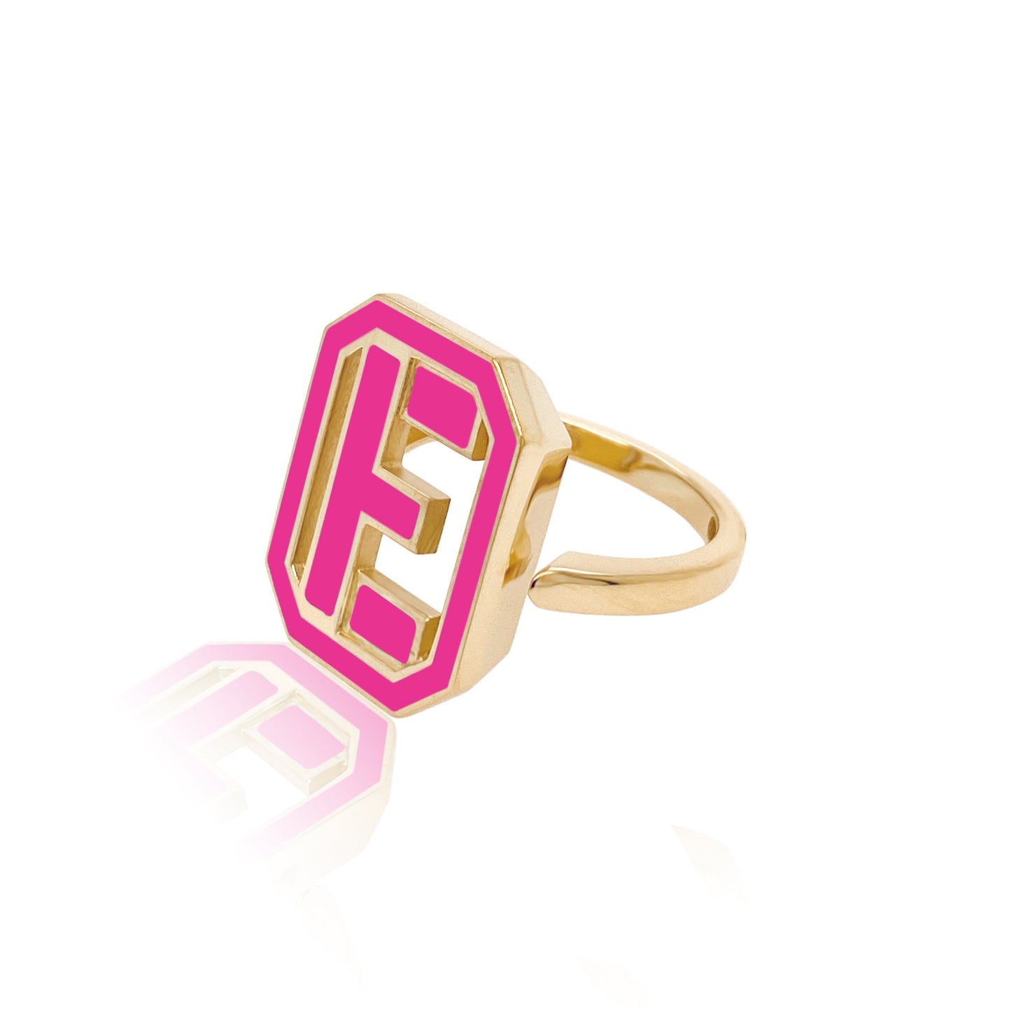 Gatsby Initial Ring in 18K Gold – Fifteen Colors | Colette Jewelry