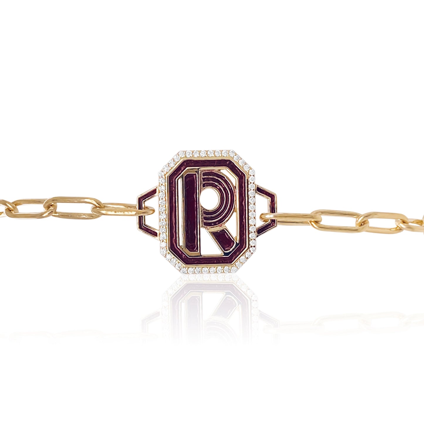 Gatsby Initial Bracelet in 18K Gold – Fifteen Colors | Colette Jewelry