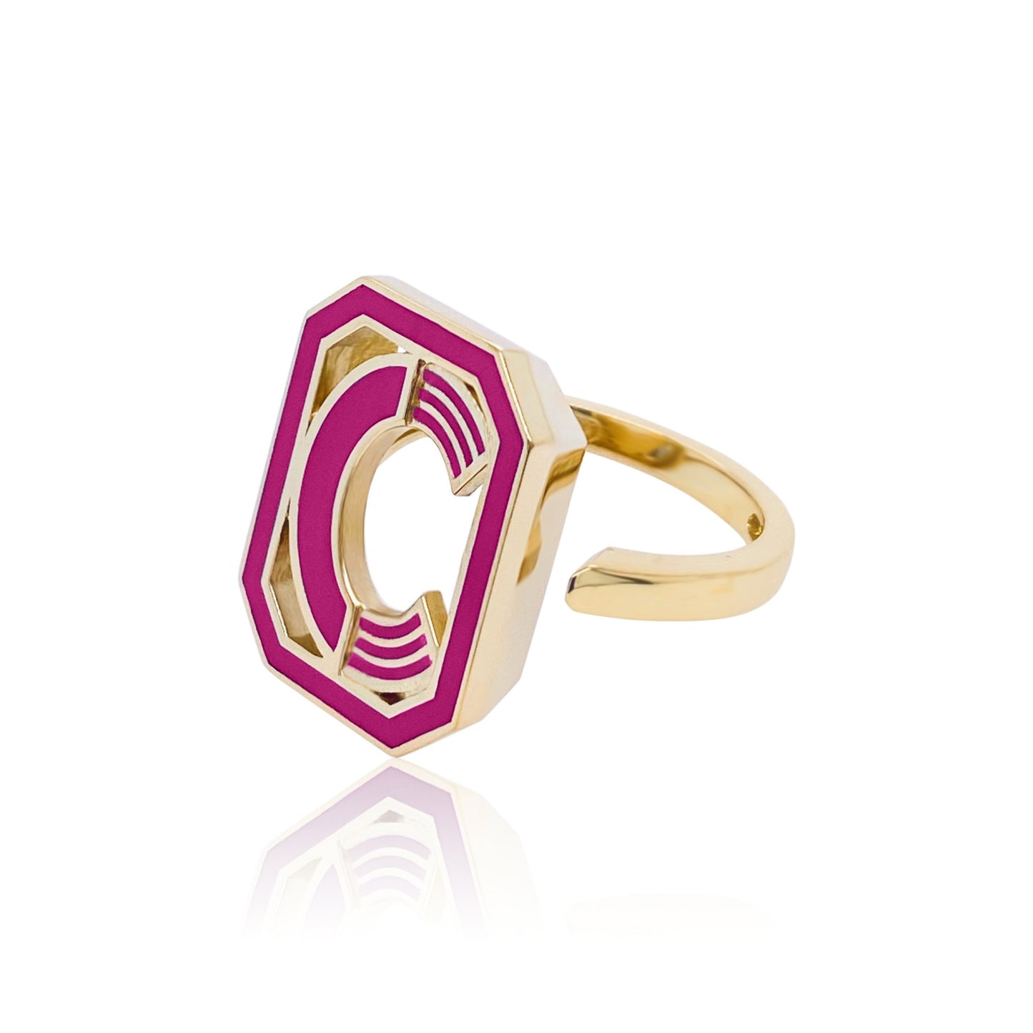 Gatsby Initial Ring in 18K Gold – Fifteen Colors | Colette Jewelry