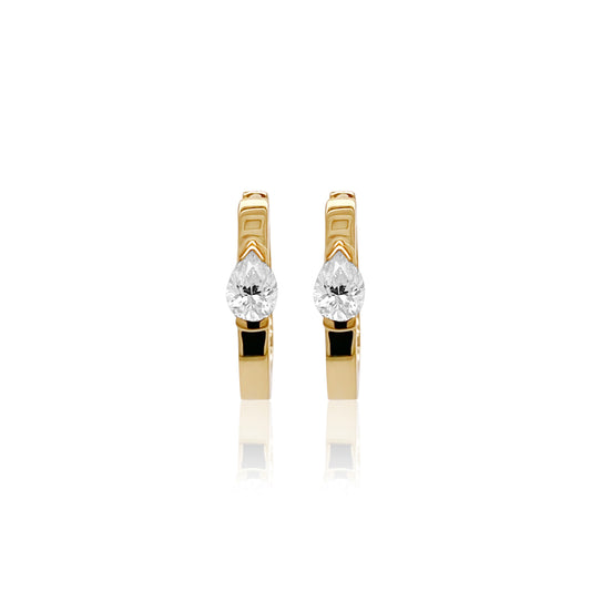 Maasai Mini Hoops in 18K Gold Stud Earrings with diamond — Colette Jewelry