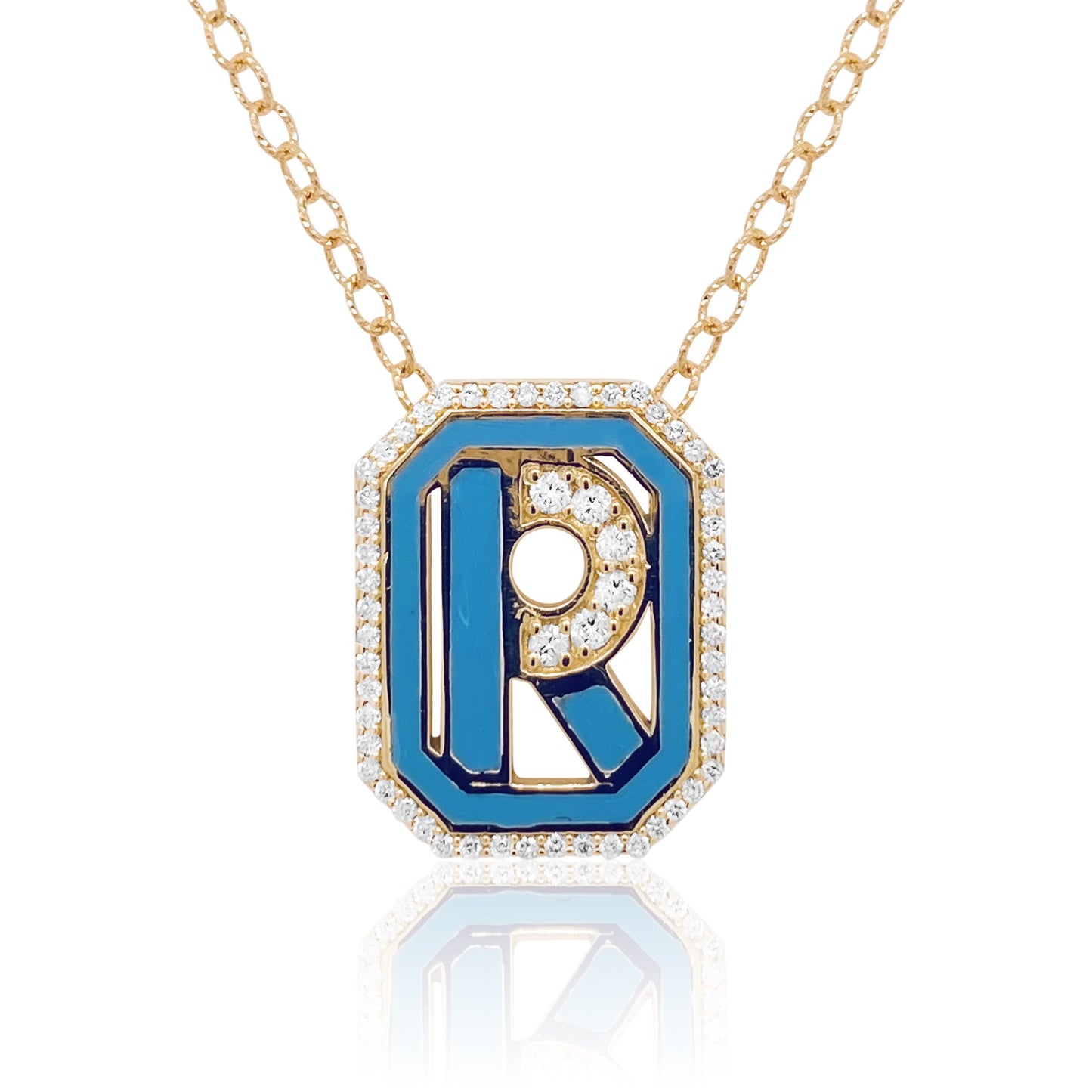 Gatsby Initial Necklace in 18K Gold – 15 Colors | Colette Jewelry