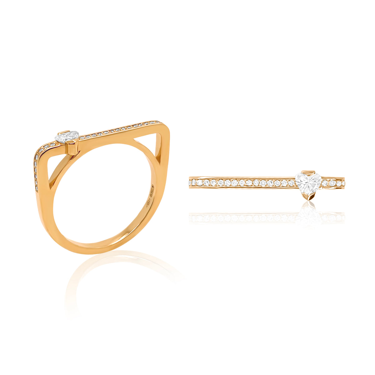 Maasai Pavé Square Band in Four Colors in 18K Gold Ring with diamond — Colette Jewelry
