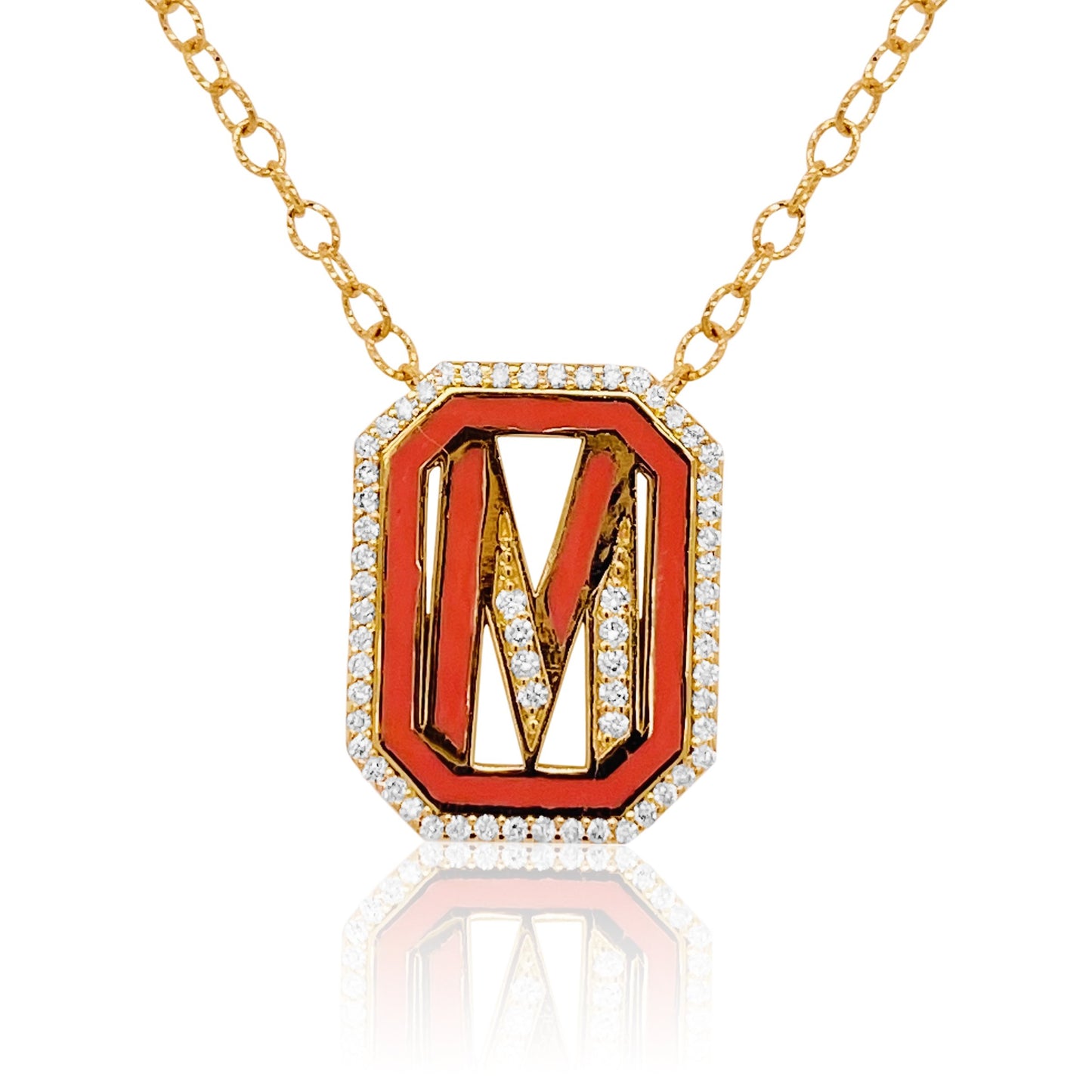 Gatsby Initial Necklace in 18K Gold – 15 Colors | Colette Jewelry