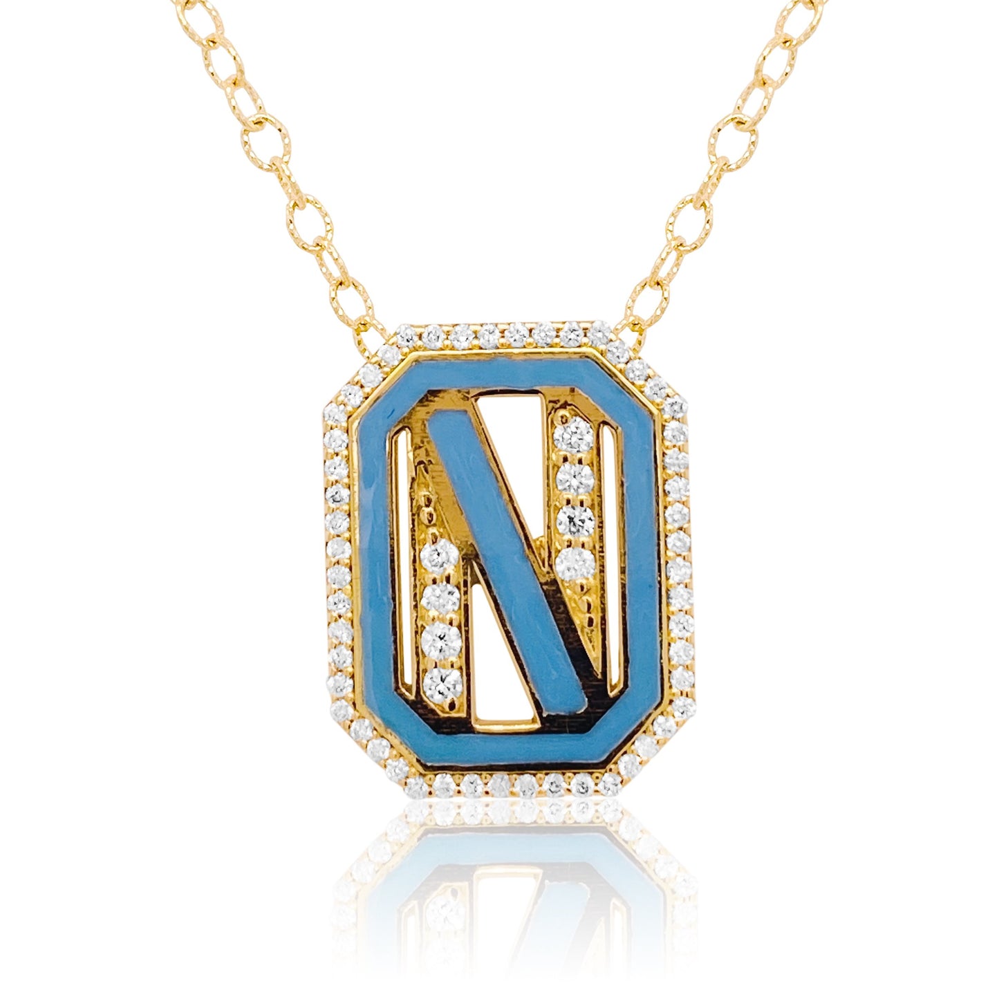 Gatsby Initial Necklace in 18K Gold – 15 Colors | Colette Jewelry