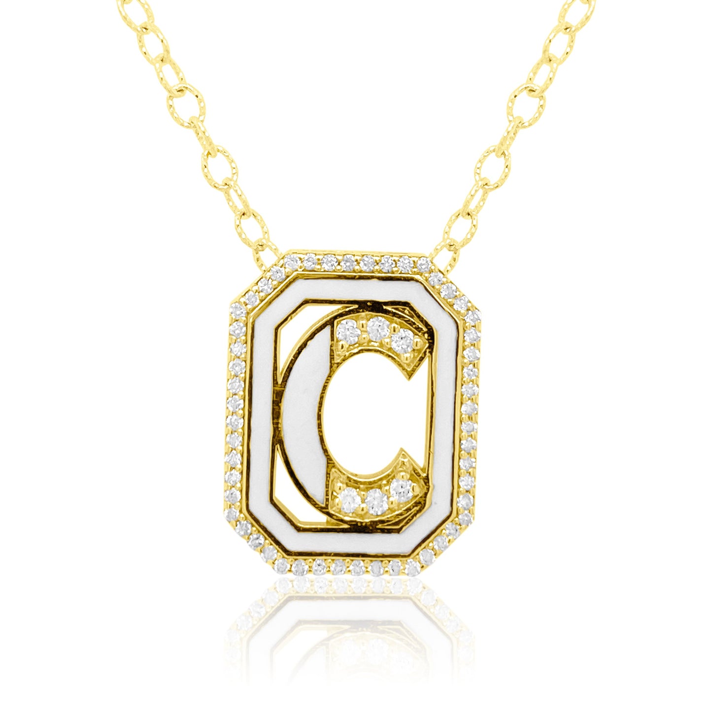 Gatsby Initial Necklace in 18K Gold – 15 Colors | Colette Jewelry