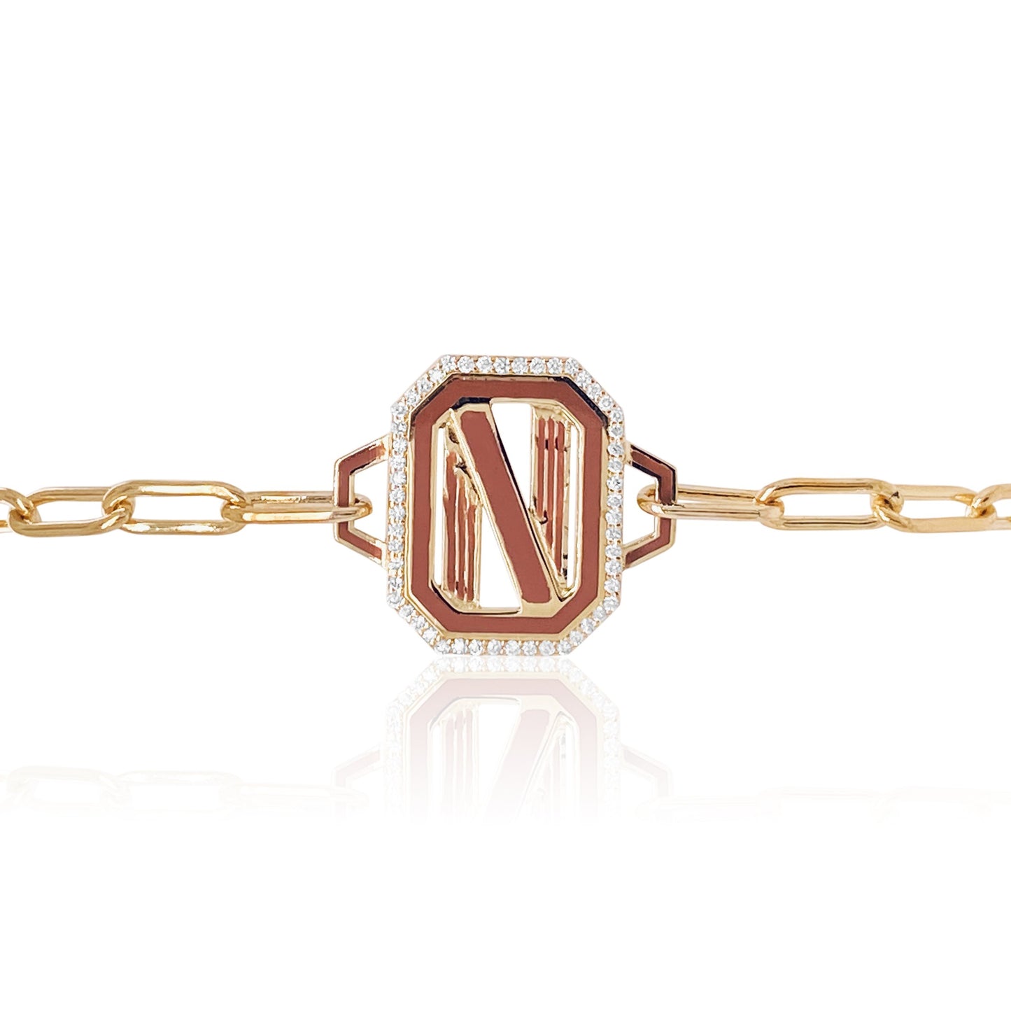 Gatsby Initial Bracelet in 18K Gold – Fifteen Colors | Colette Jewelry