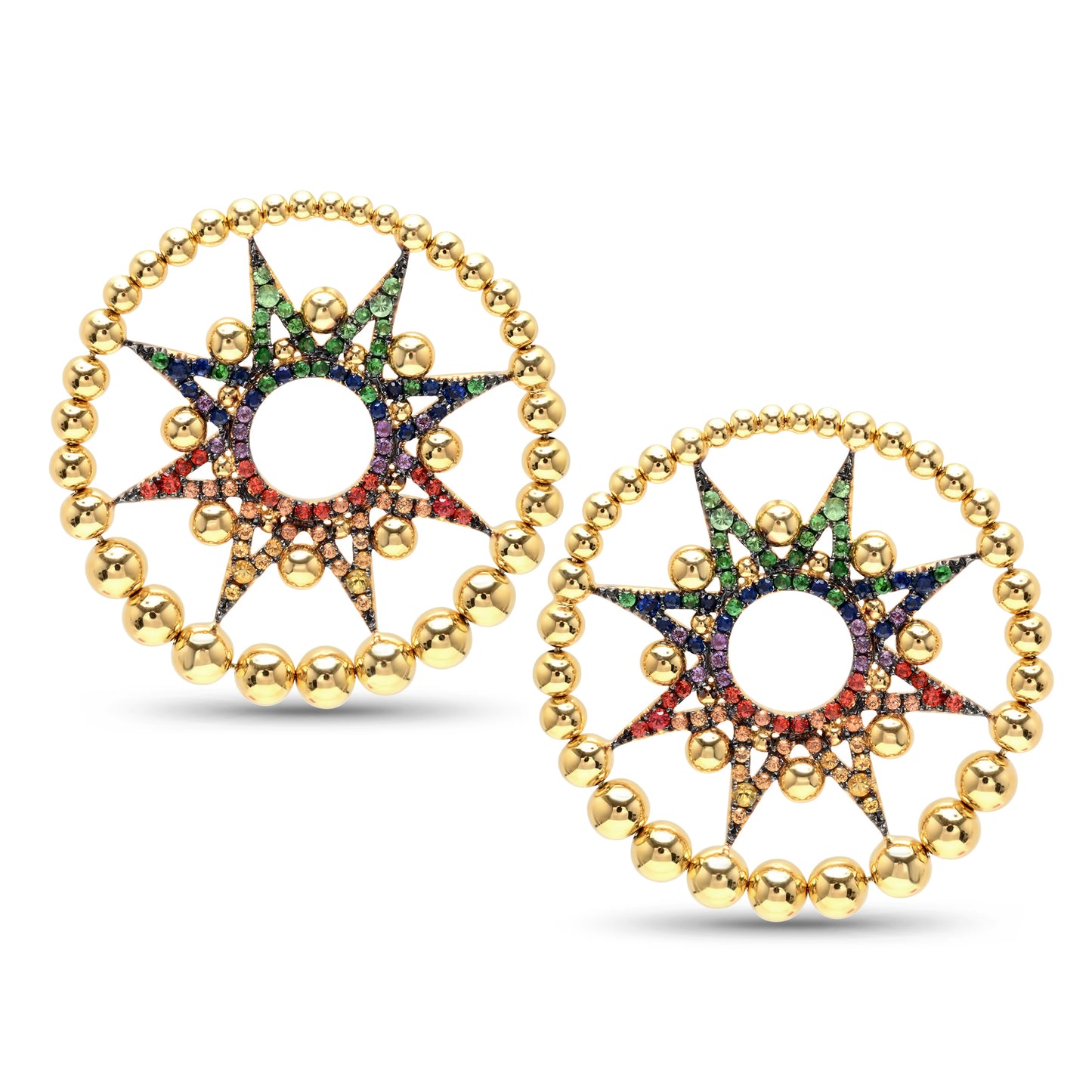 Apollo Star Stud Earrings | 18K Gold & Diamond | Colette Jewelry