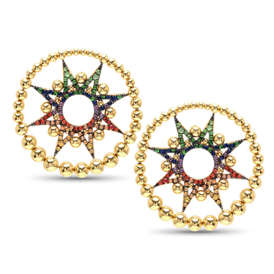 Apollo Star Stud Earrings | 18K Gold & Diamond | Colette Jewelry