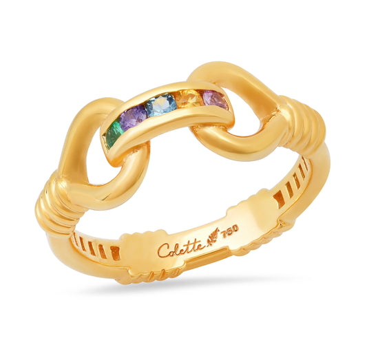 Toi et Moi Double-Knot Ring in 18K Gold with Mixed Stones | Colette Jewelry