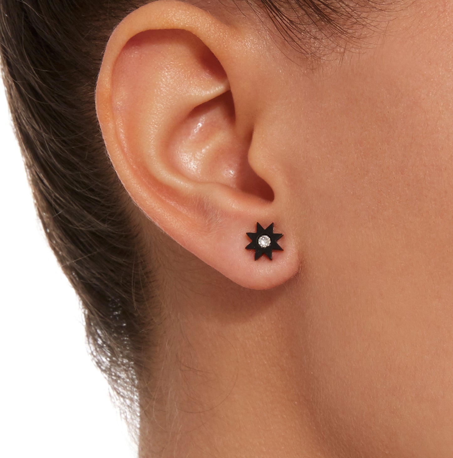 Hardstone Onyx Stud Earrings in 18K Gold — Colette Jewelry