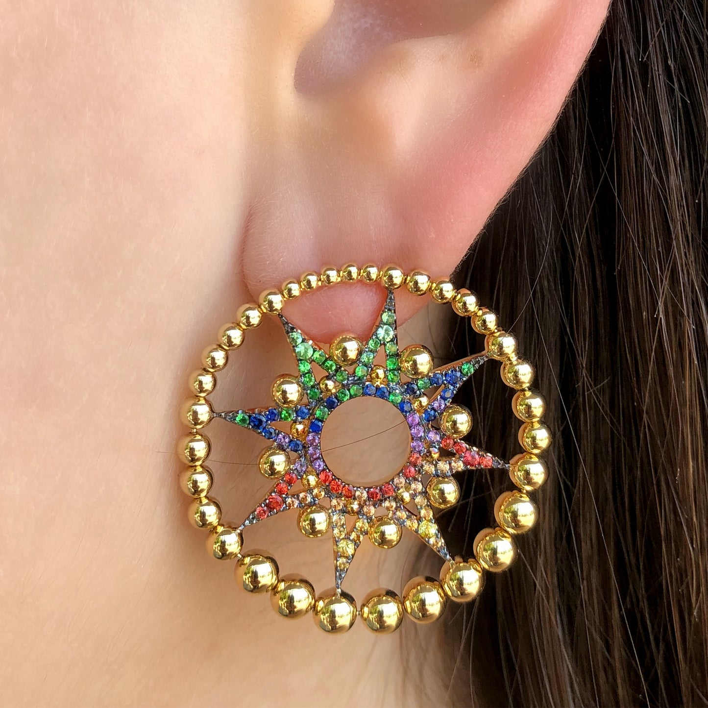 Apollo Star Stud Earrings | 18K Gold & Diamond | Colette Jewelry